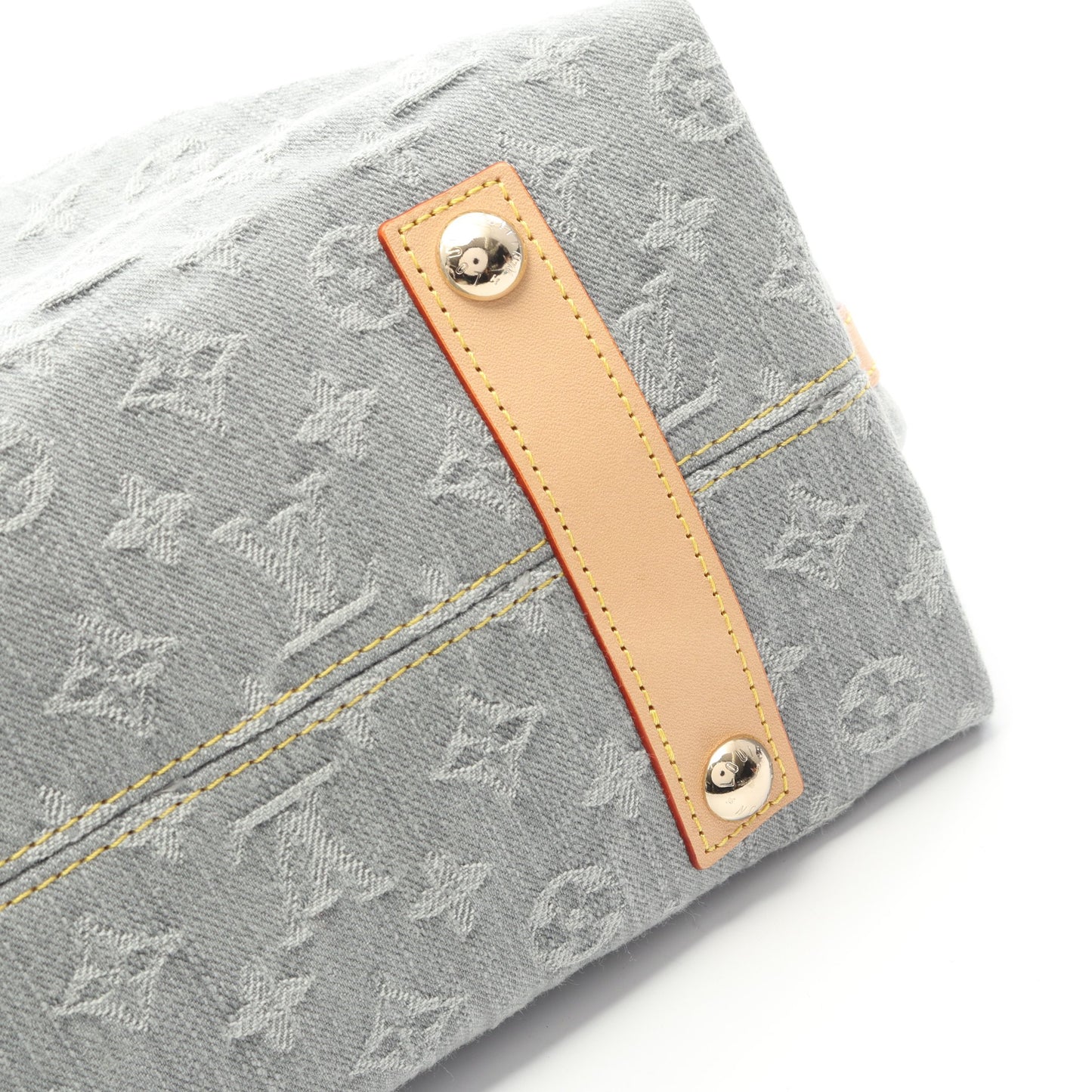 キャリーオール NM MM モノグラムデニム ショルダーバッグ キャンバス レザー グレー ルイヴィトン バッグ LOUIS VUITTON