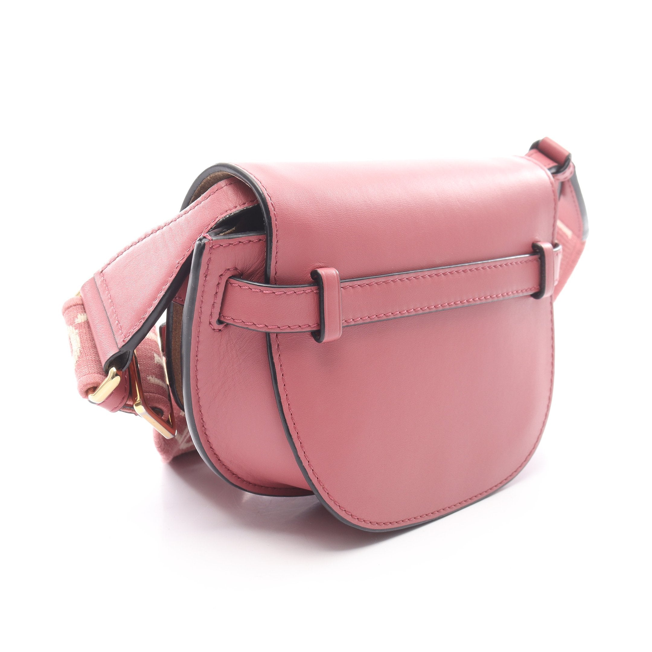 ミニゲートデュアル ショルダーバッグ レザー ピンク ロエベ – RECLO