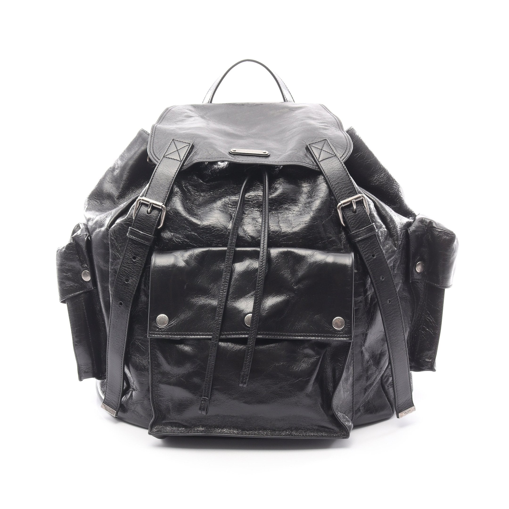 TRY　SAINT LAURENT ブラック レザー リュック美品！ サンローラン SAINT LAURENT リュック バックパック シティ ブラック