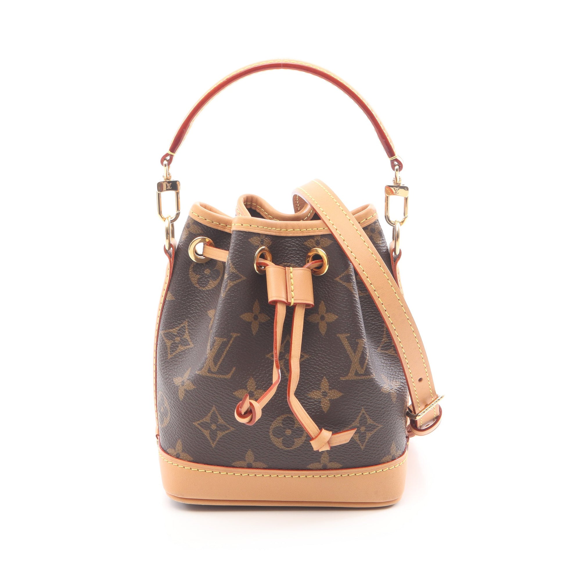 ナノ ノエ モノグラム ハンドバッグ PVC レザー ブラウン 2WAY ルイヴィトン バッグ LOUIS VUITTON