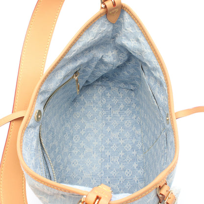 LV バイザプール キャリーオール NM PM モノグラムデニム ショルダーバッグ デニム レザー ライトブルー ブラウン ルイヴィトン バッグ LOUIS VUITTON