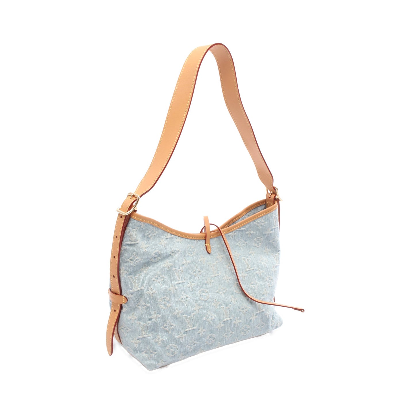 LV バイザプール キャリーオール NM PM モノグラムデニム ショルダーバッグ デニム レザー ライトブルー ブラウン ルイヴィトン バッグ LOUIS VUITTON
