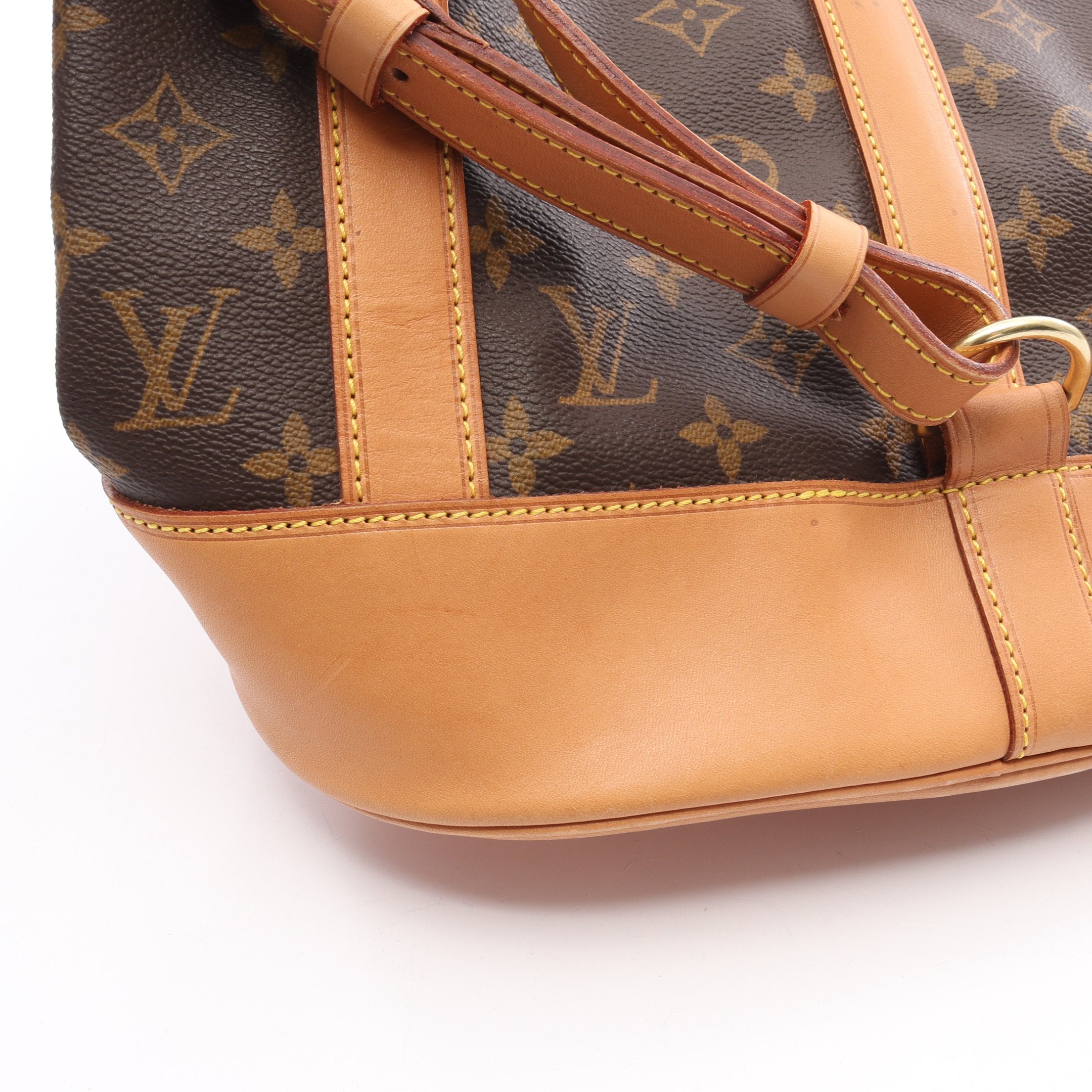 ランドネPM モノグラム ショルダーバッグ PVC レザー ブラウン ルイ