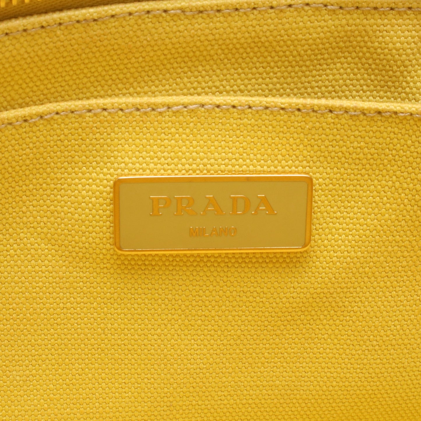 CANAPA カナパ ミニ ハンドバッグ トートバッグ キャンバス イエロー プラダ バッグ PRADA