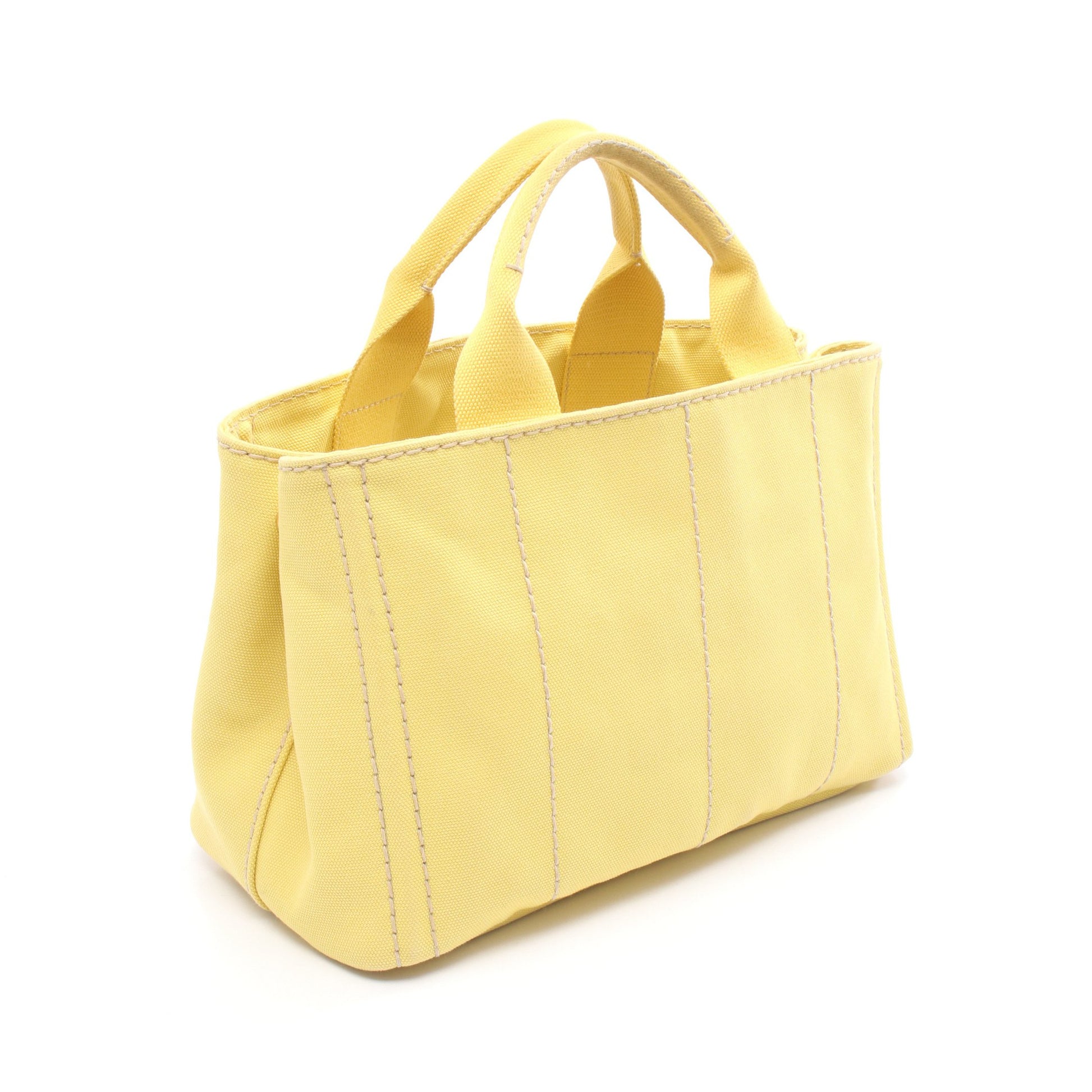 CANAPA カナパ ミニ ハンドバッグ トートバッグ キャンバス イエロー プラダ バッグ PRADA