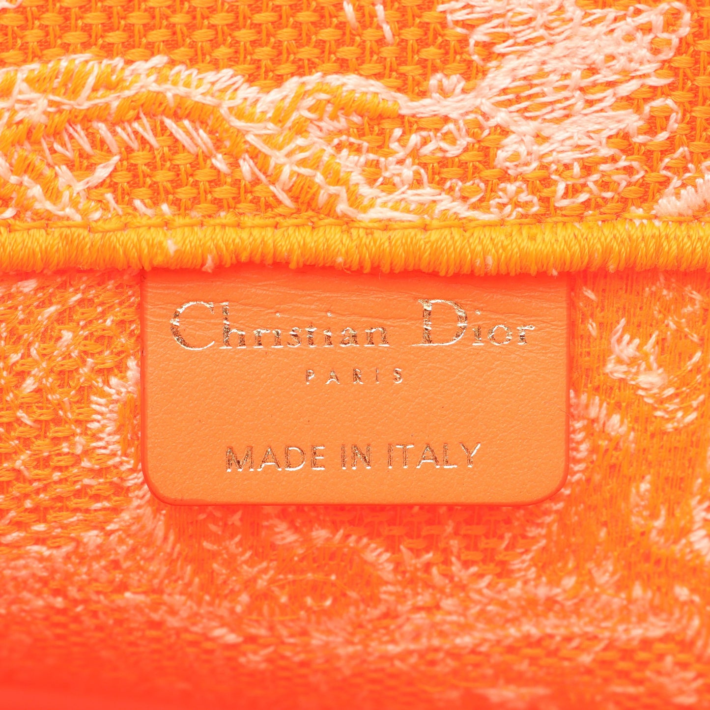 BOOK TOTE ブックトート ミディアム ハンドバッグ トートバッグ キャンバス オレンジ ネオンカラー クリスチャンディオール バッグ Christian Dior
