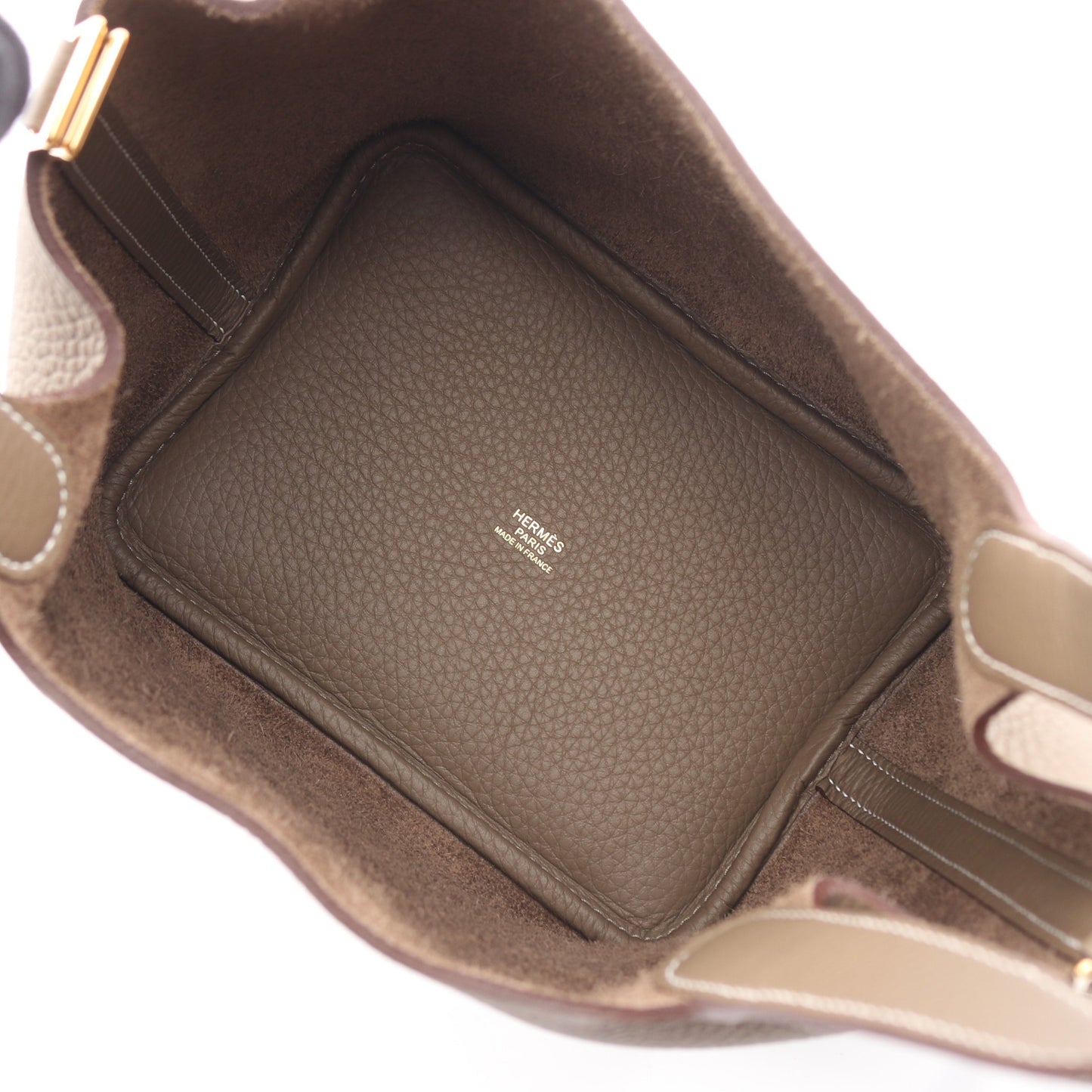 ピコタンロックPM エトゥープ ハンドバッグ トリヨンクレマンス グレーブラウン ゴールド金具 W刻印 エルメス バッグ HERMES