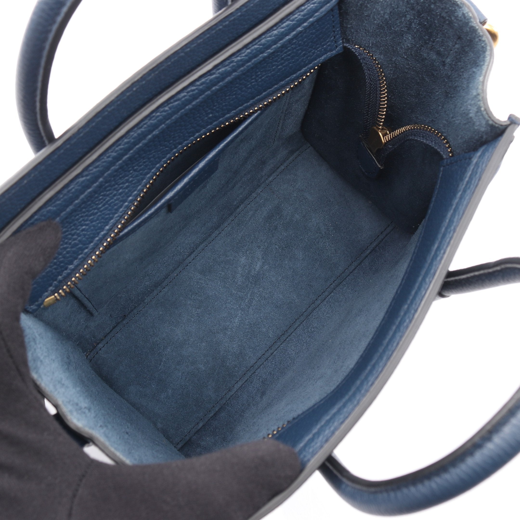 ラゲージ ナノショッパー ハンドバッグ レザー ブルー 2WAY セリーヌ