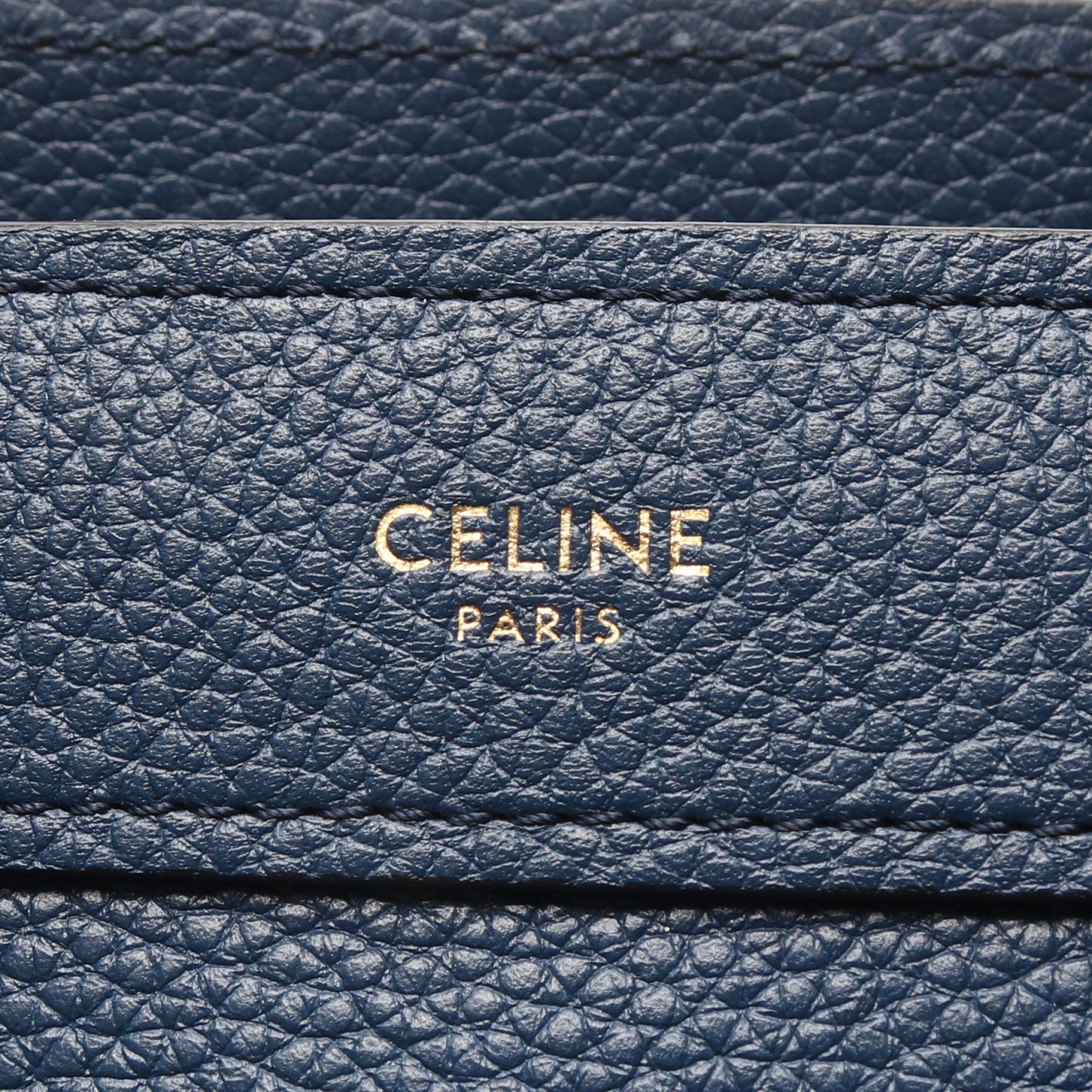 CELINE セリーヌ　ラゲージナノショッパー　ブルー ラゲージ ナノショッパー ハンドバッグ レザー ブルー 2WAY セリーヌ