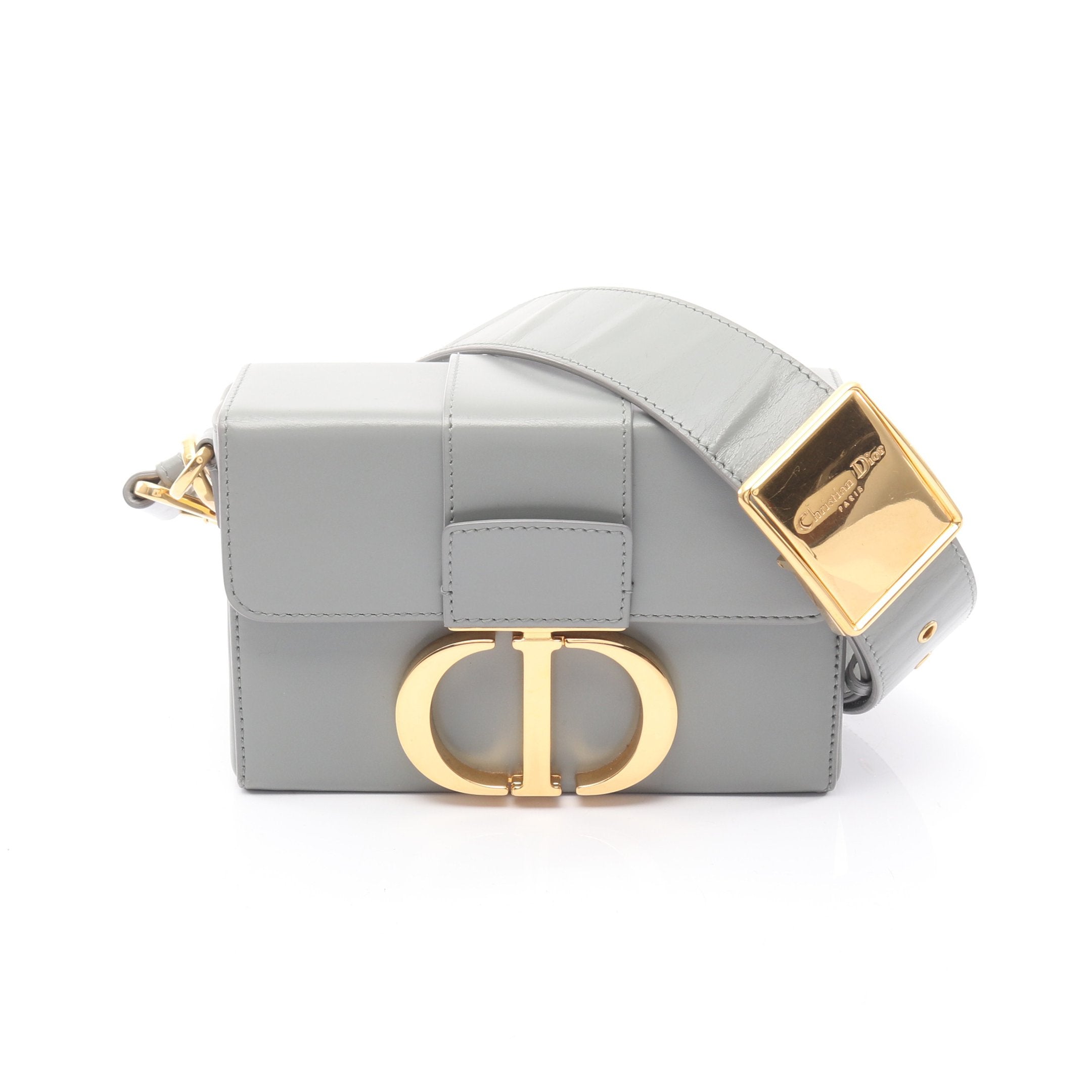 Christian Dior ディオール モンテーニュ レザー ショルダーバッグ 30 MONTAIGNE モンテーニュ ボックス ショルダーバッグ レザー ブルー