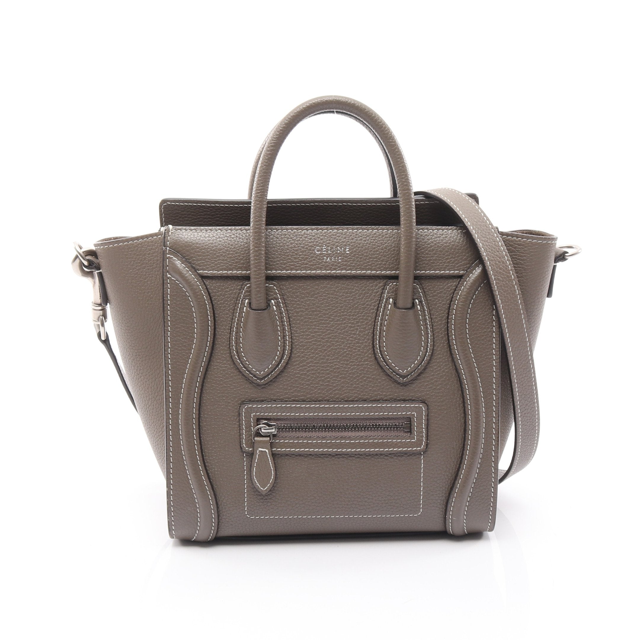 ラゲージ ナノショッパー ハンドバッグ レザー グレーブラウン 2WAY