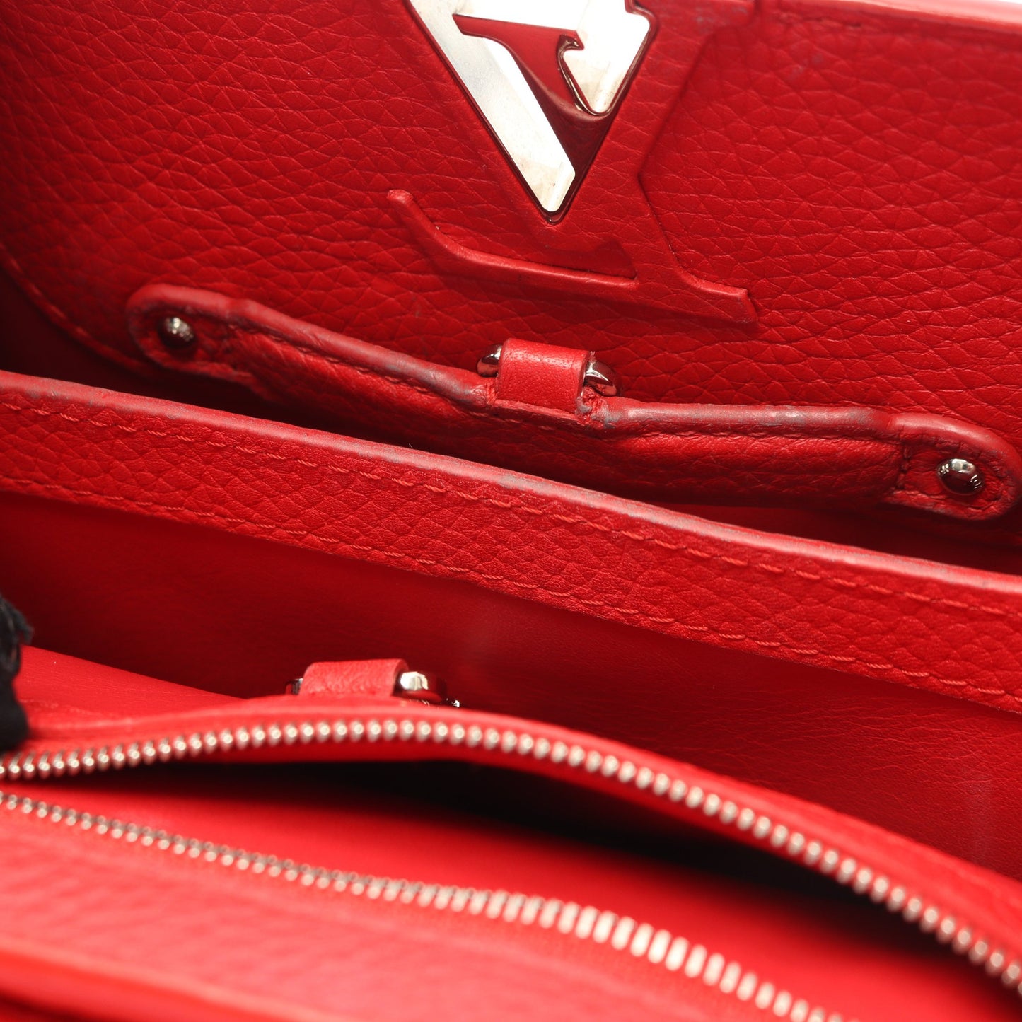 カプシーヌBB ルビー ハンドバッグ レザー レッド 2WAY ルイヴィトン バッグ LOUIS VUITTON