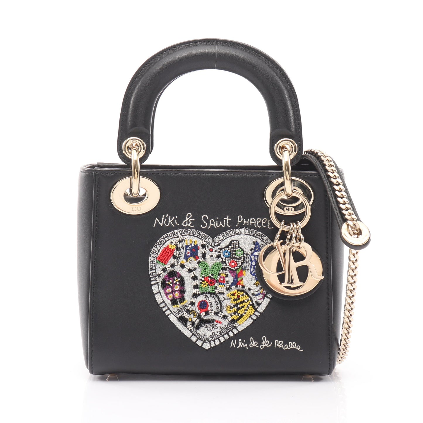 DIOR × NIKI DE SAINT PHALLE レディディオール ミニ ハンドバッグ レザー ブラック マルチカラー 2WAY クリスチャンディオール バッグ Christian Dior
