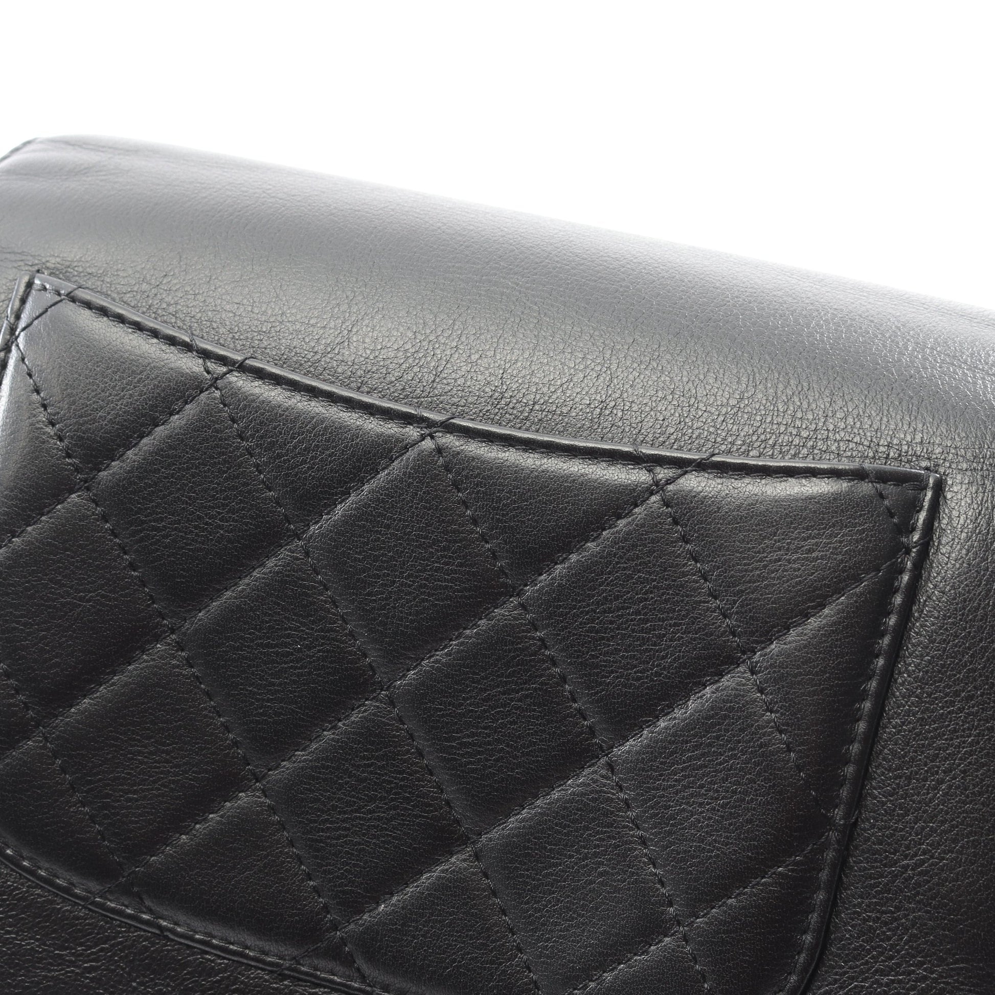マトラッセ チェーンショルダーバッグ ラムスキン ブラック ゴールド金具 シャネル バッグ CHANEL