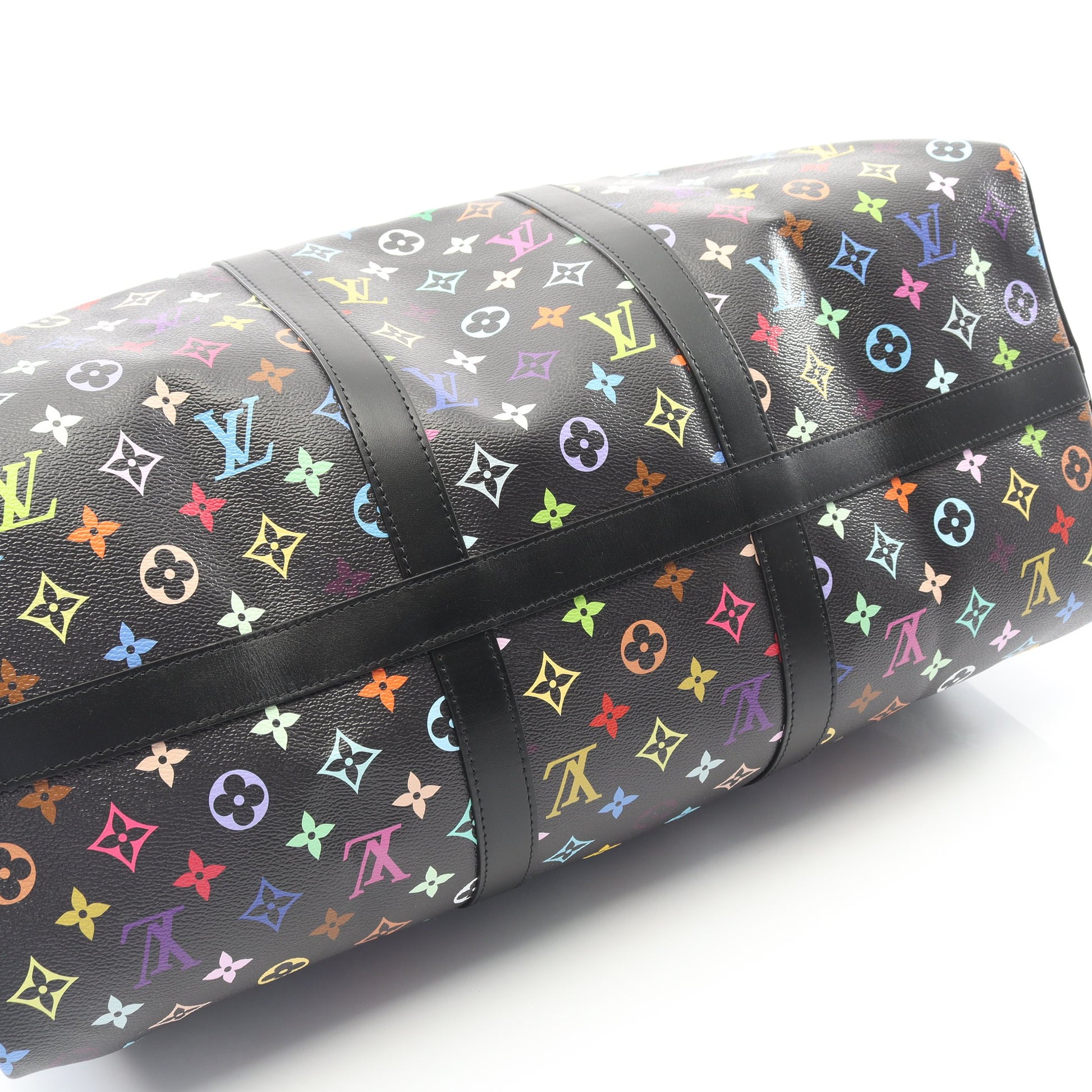 LV × TM キーポル バンドリエール50 モノグラムマルチカラー ボストンバッグ PVC レザー ブラック マルチカラー 村上隆 2WAY ルイヴィトン バッグ LOUIS VUITTON
