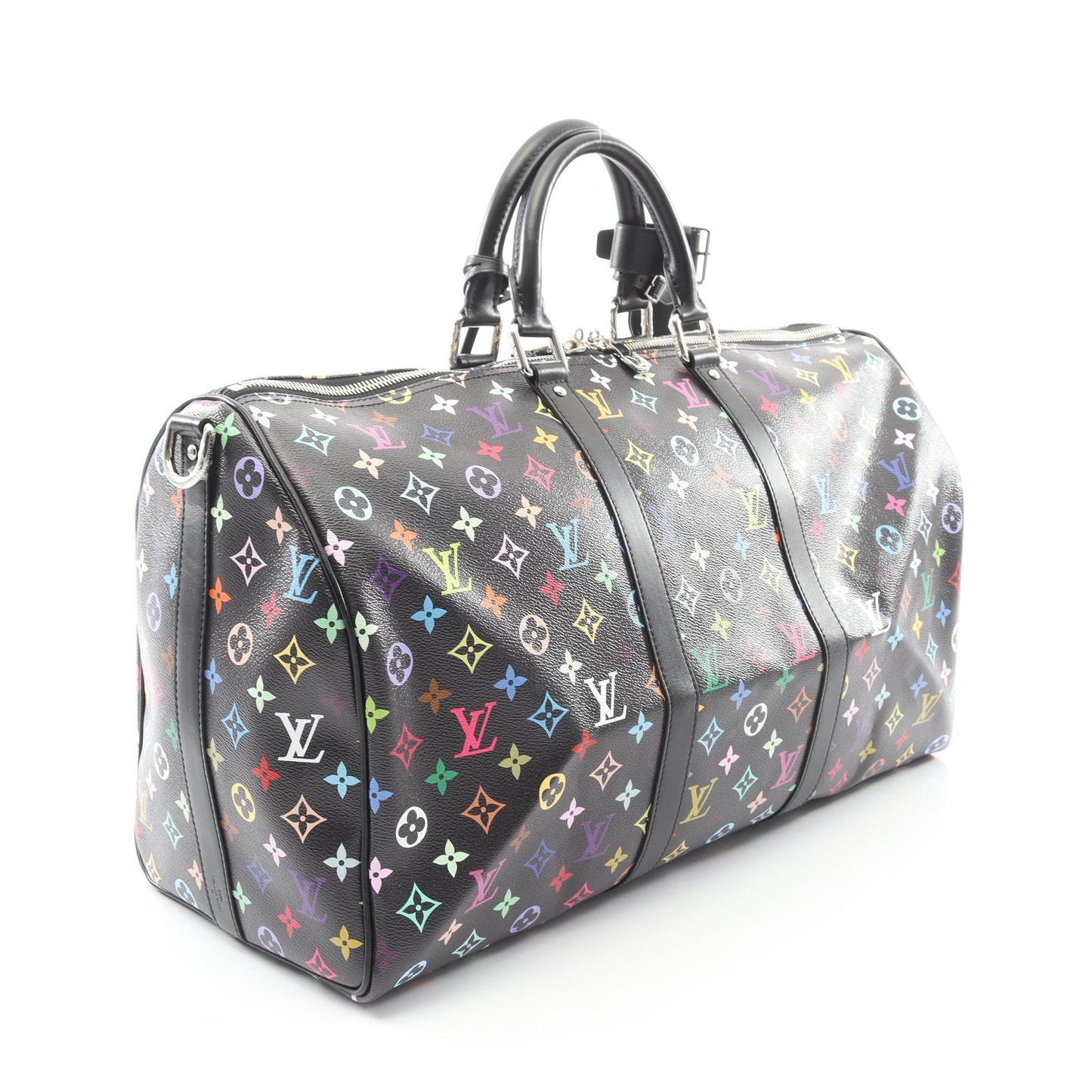 LV × TM キーポル バンドリエール50 モノグラムマルチカラー ボストンバッグ PVC レザー ブラック マルチカラー 村上隆 2WAY ルイヴィトン バッグ LOUIS VUITTON
