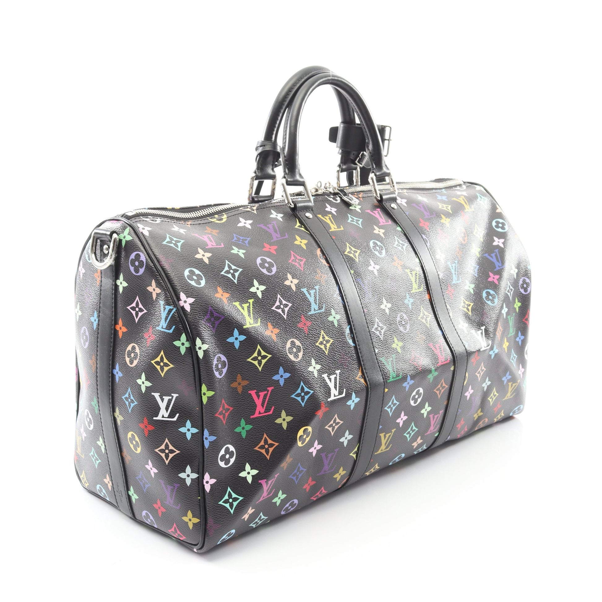 LV × TM キーポル バンドリエール50 モノグラムマルチカラー ボストンバッグ PVC レザー ブラック マルチカラー 村上隆 2WAY ルイヴィトン バッグ LOUIS VUITTON
