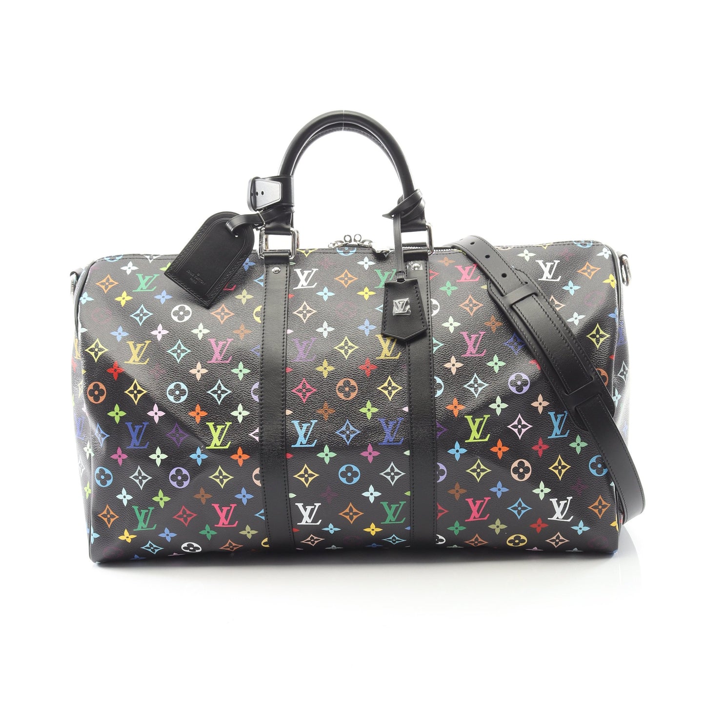 LV × TM キーポル バンドリエール50 モノグラムマルチカラー ボストンバッグ PVC レザー ブラック マルチカラー 村上隆 2WAY ルイヴィトン バッグ LOUIS VUITTON