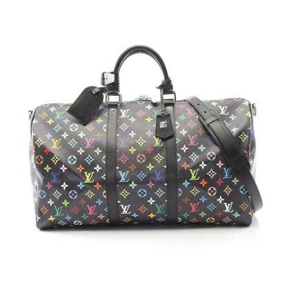 LV × TM キーポル バンドリエール50 モノグラムマルチカラー ボストンバッグ PVC レザー ブラック マルチカラー 村上隆 2WAY ルイヴィトン バッグ LOUIS VUITTON