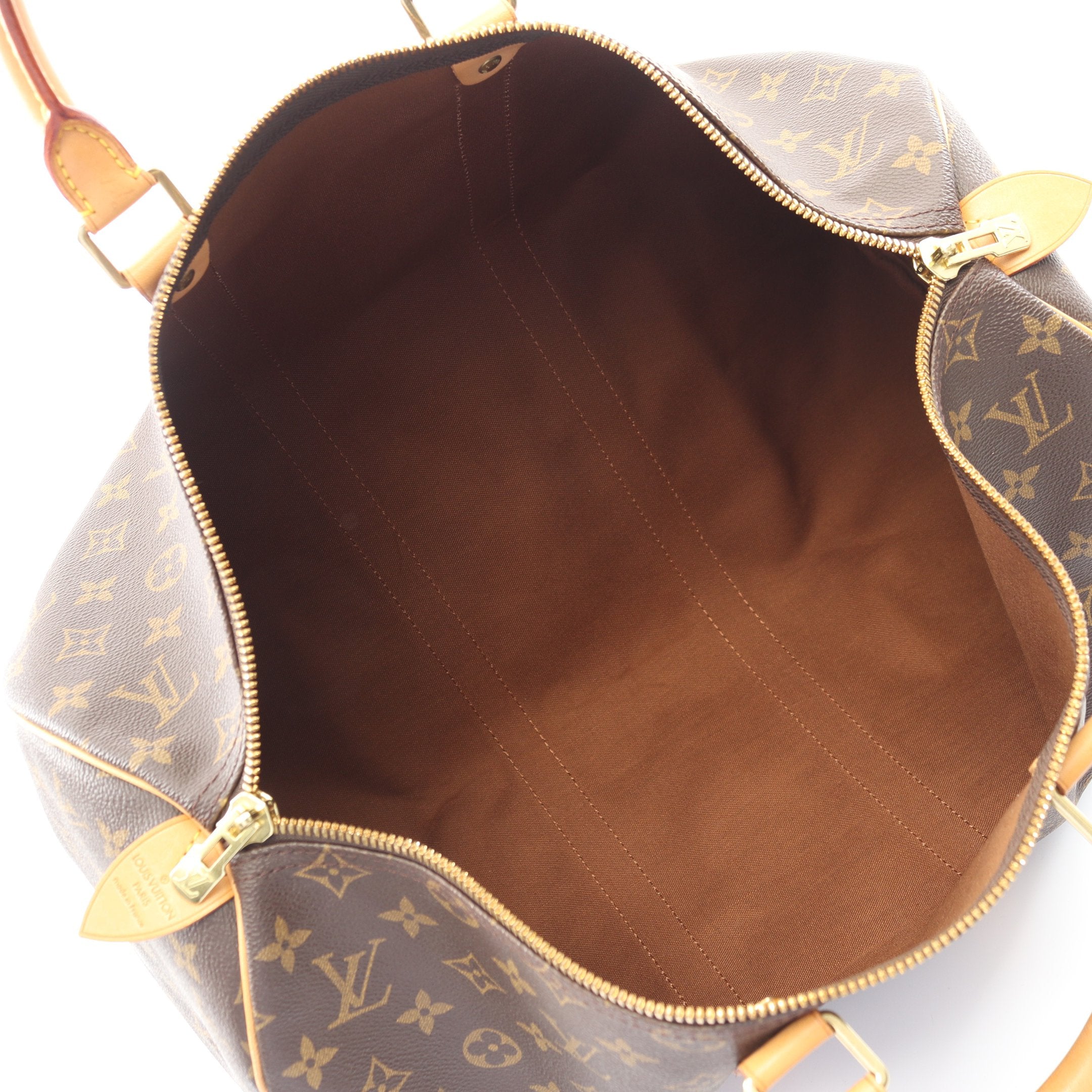 キーポル45 モノグラム ボストンバッグ PVC レザー ブラウン ルイ