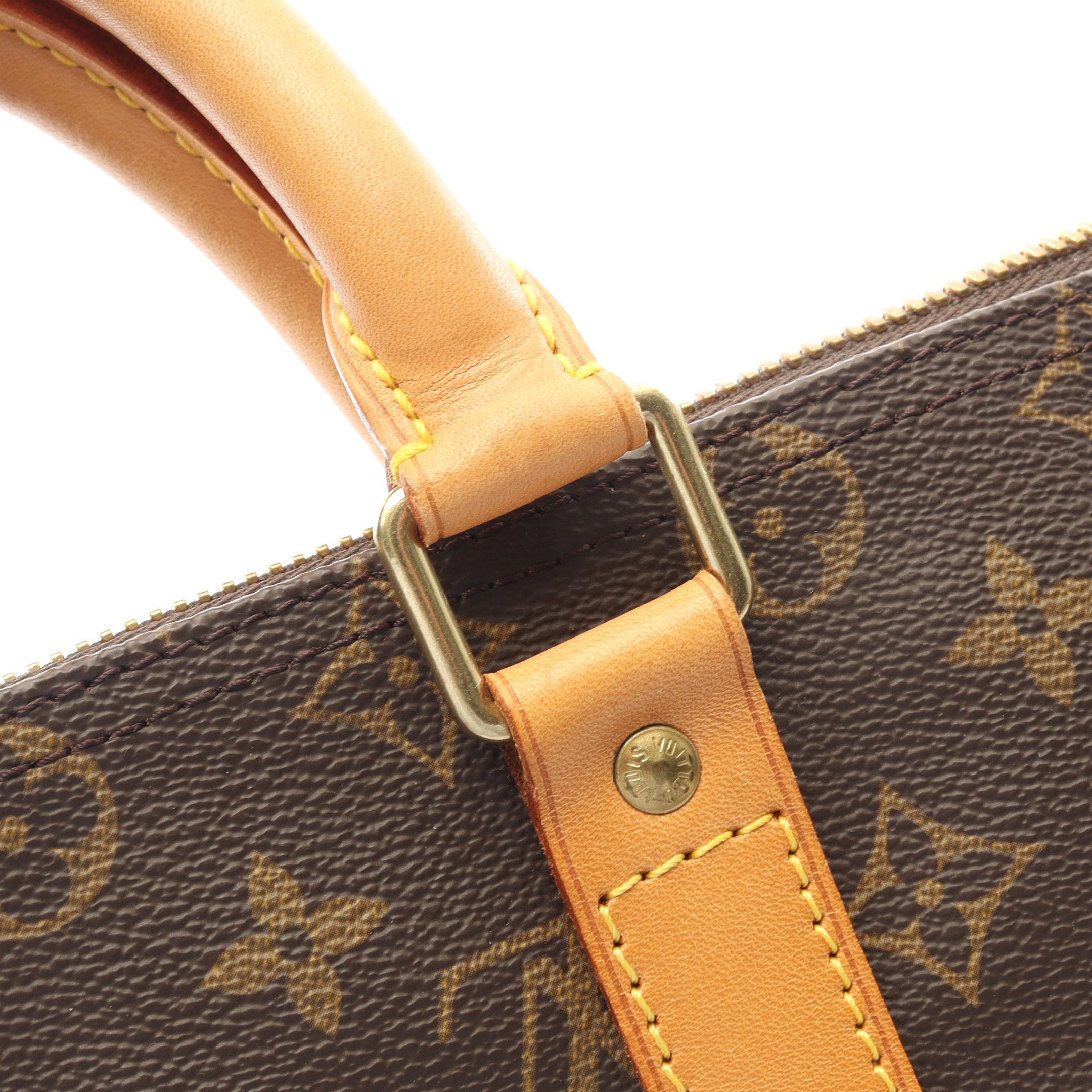 キーポル45 モノグラム ボストンバッグ PVC レザー ブラウン ルイ