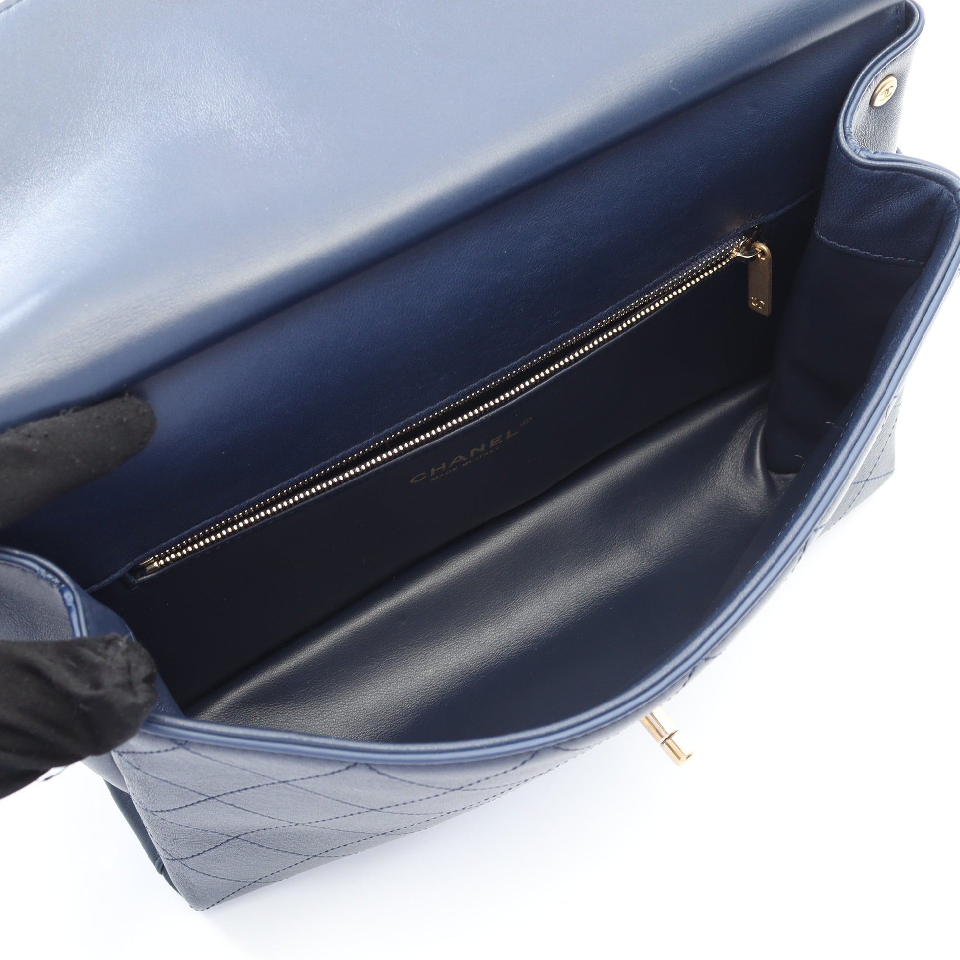 マトラッセ 31 RUE CAMBON チェーンショルダーバッグ ラムスキン ネイビー ゴールド金具 2WAY シャネル バッグ CHANEL