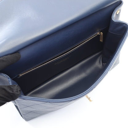 マトラッセ 31 RUE CAMBON チェーンショルダーバッグ ラムスキン ネイビー ゴールド金具 2WAY シャネル バッグ CHANEL