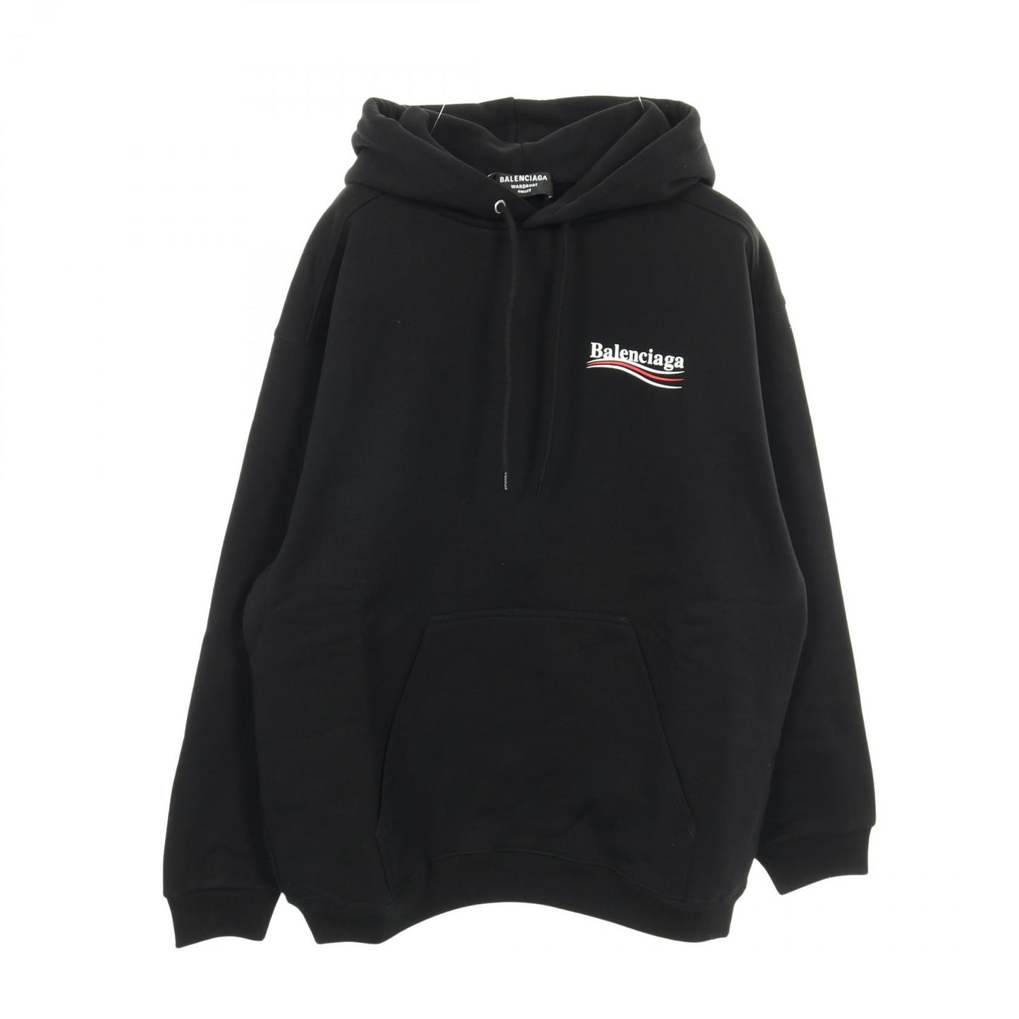 Political Campaign プルオーバーパーカー コットン ブラック バレンシアガ トップス BALENCIAGA
