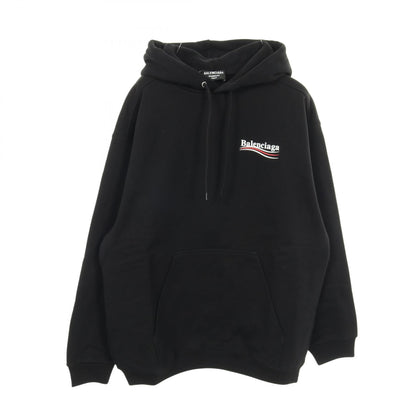 Political Campaign プルオーバーパーカー コットン ブラック バレンシアガ トップス BALENCIAGA
