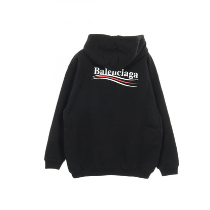 Political Campaign プルオーバーパーカー コットン ブラック バレンシアガ トップス BALENCIAGA