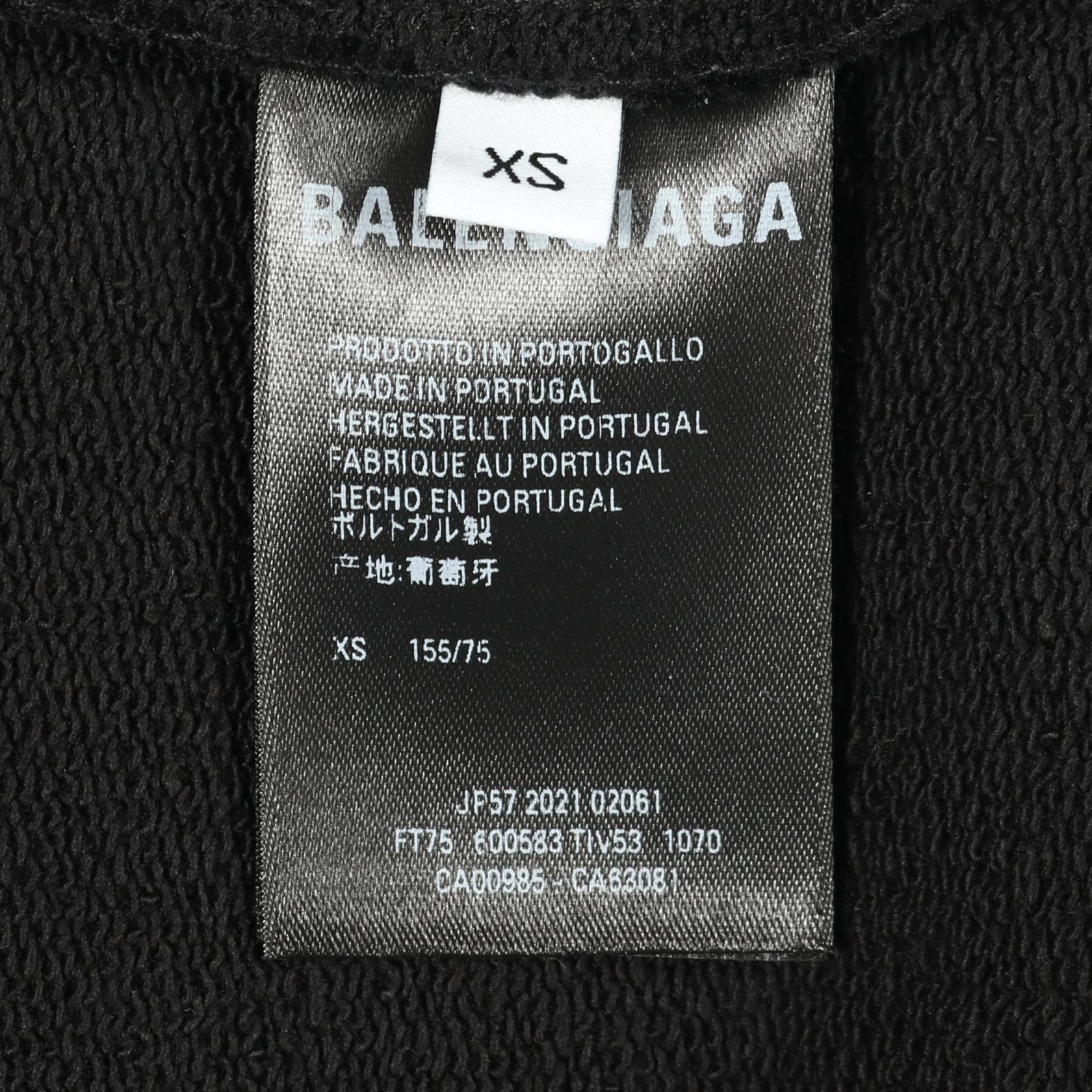 Political Campaign プルオーバーパーカー コットン ブラック バレンシアガ トップス BALENCIAGA
