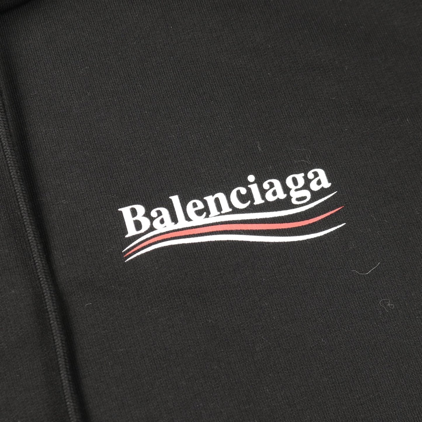 Political Campaign プルオーバーパーカー コットン ブラック バレンシアガ トップス BALENCIAGA