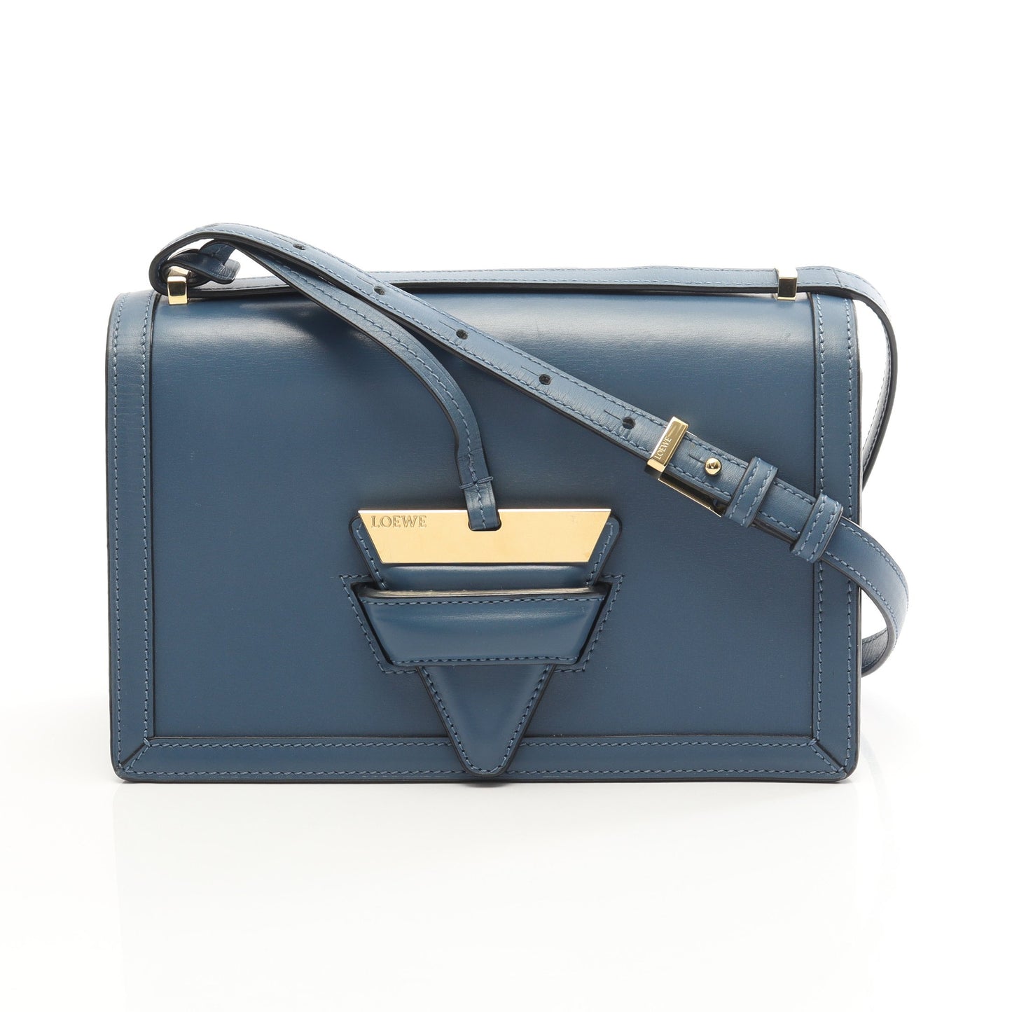 バルセロナ ショルダーバッグ レザー ブルー ロエベ バッグ LOEWE