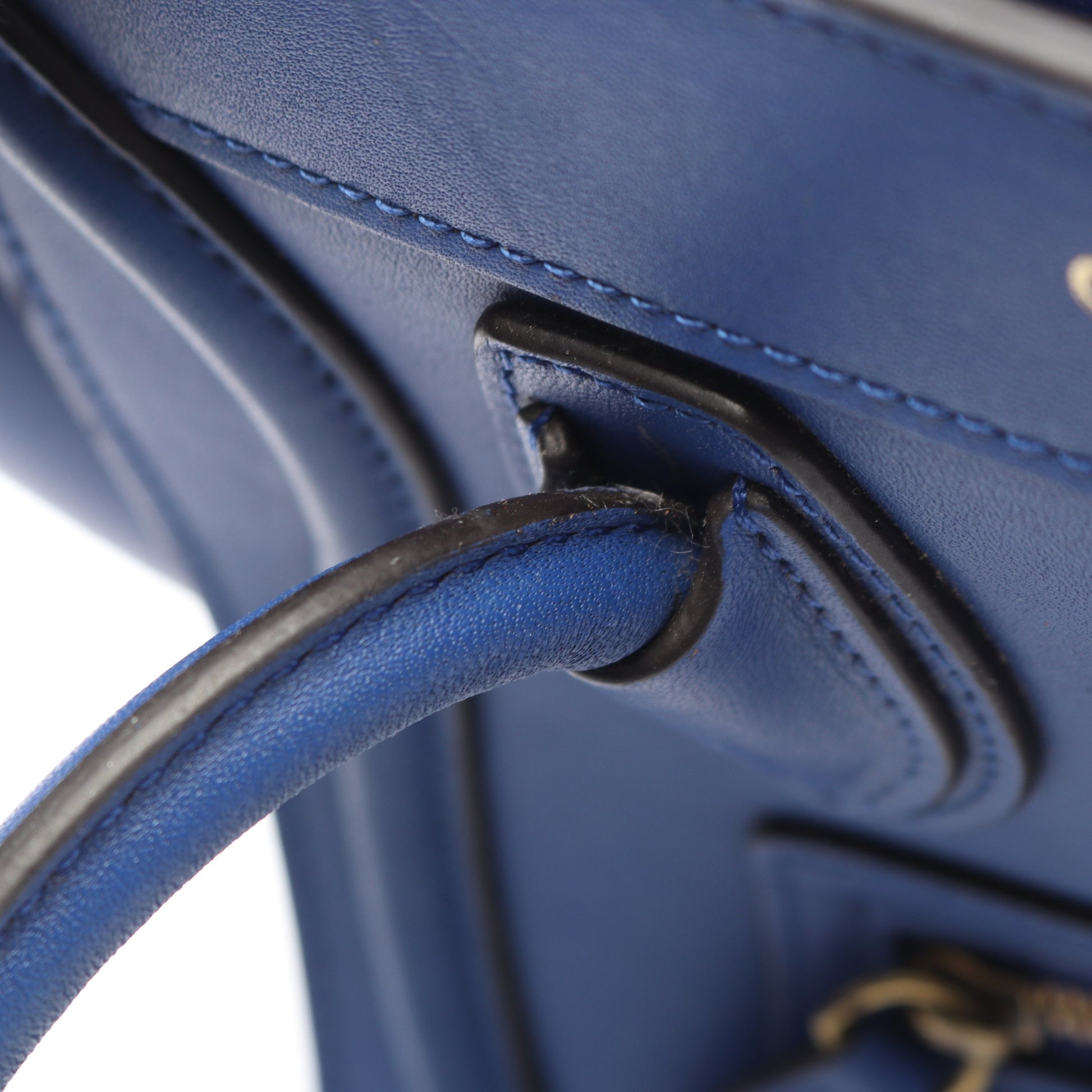 ラゲージ ナノショッパー ハンドバッグ レザー ブルー 2WAY セリーヌ バッグ CELINE