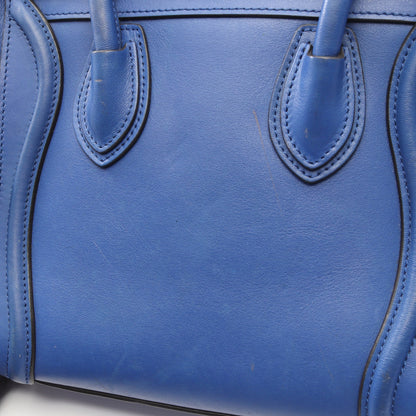 ラゲージ ナノショッパー ハンドバッグ レザー ブルー 2WAY セリーヌ バッグ CELINE