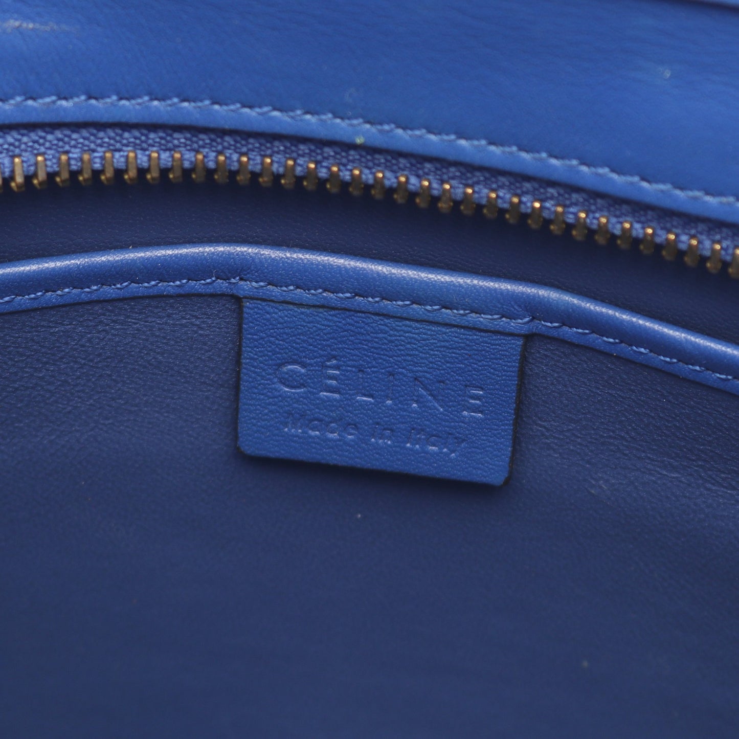 ラゲージ ナノショッパー ハンドバッグ レザー ブルー 2WAY セリーヌ バッグ CELINE
