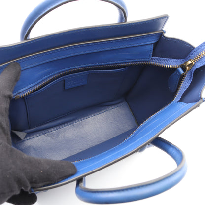 ラゲージ ナノショッパー ハンドバッグ レザー ブルー 2WAY セリーヌ バッグ CELINE