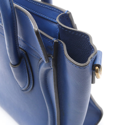 ラゲージ ナノショッパー ハンドバッグ レザー ブルー 2WAY セリーヌ バッグ CELINE
