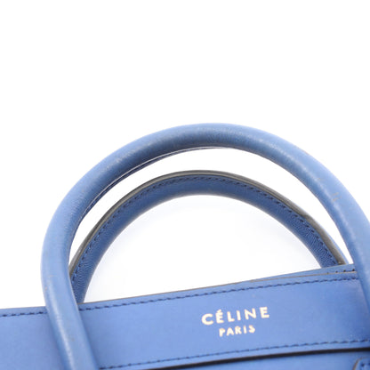 ラゲージ ナノショッパー ハンドバッグ レザー ブルー 2WAY セリーヌ バッグ CELINE