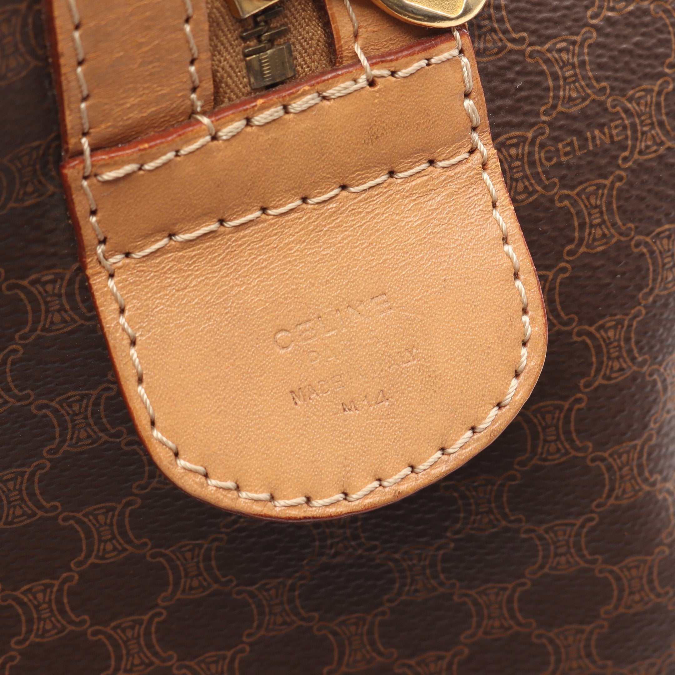 マカダム ボストンバッグ PVC レザー ダークブラウン ブラウン