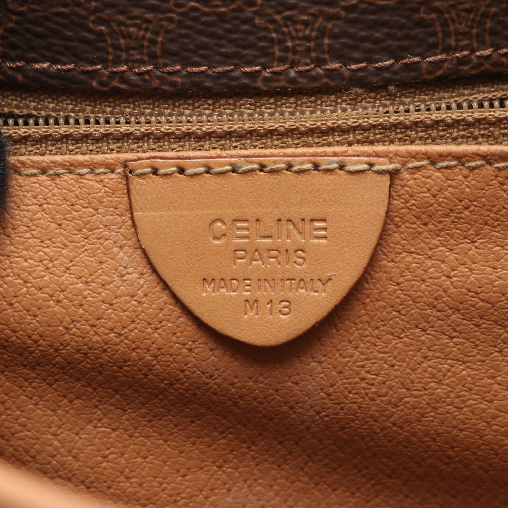 マカダム ショルダーバッグ PVC レザー ブラウン ダークブラウン セリーヌ バッグ CELINE