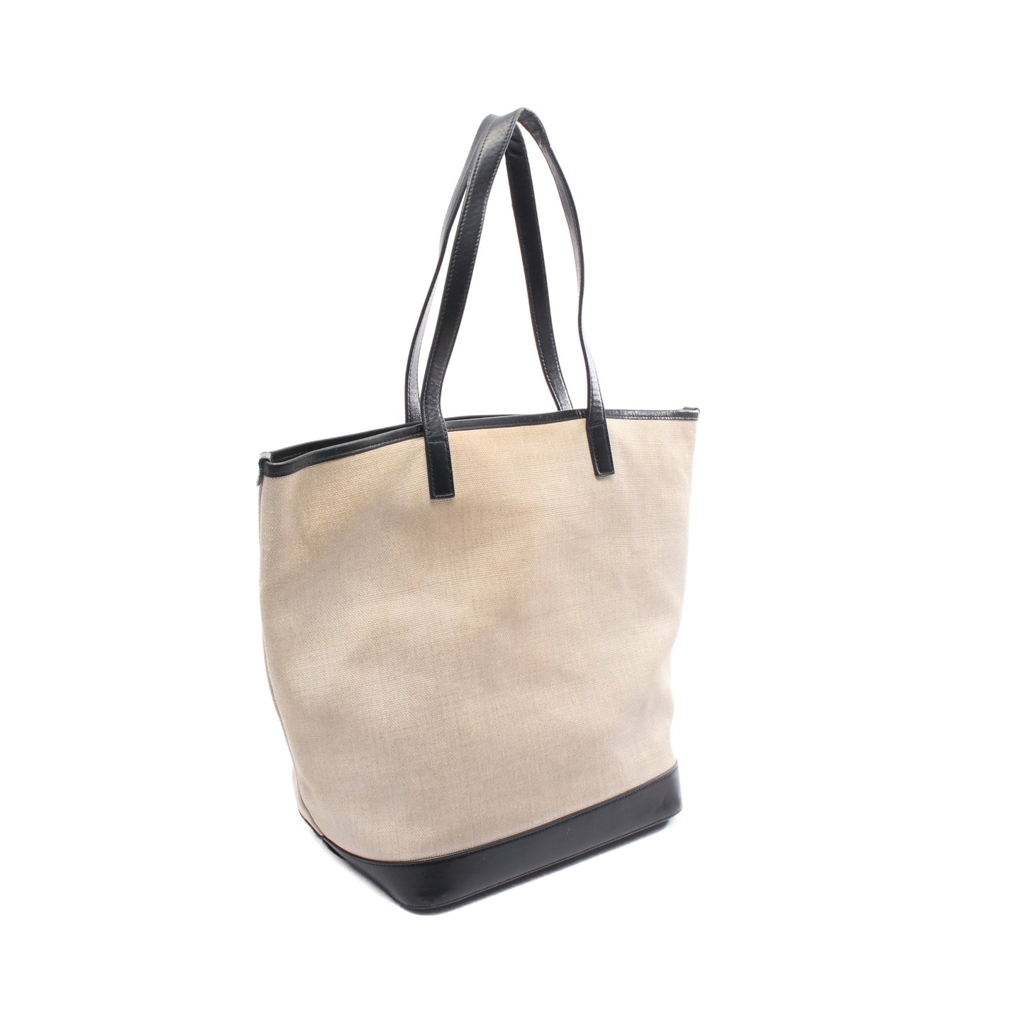 テディ ハンドバッグ トートバッグ キャンバス レザー アイボリー ブラック サンローランパリ バッグ SAINT LAURENT PARIS