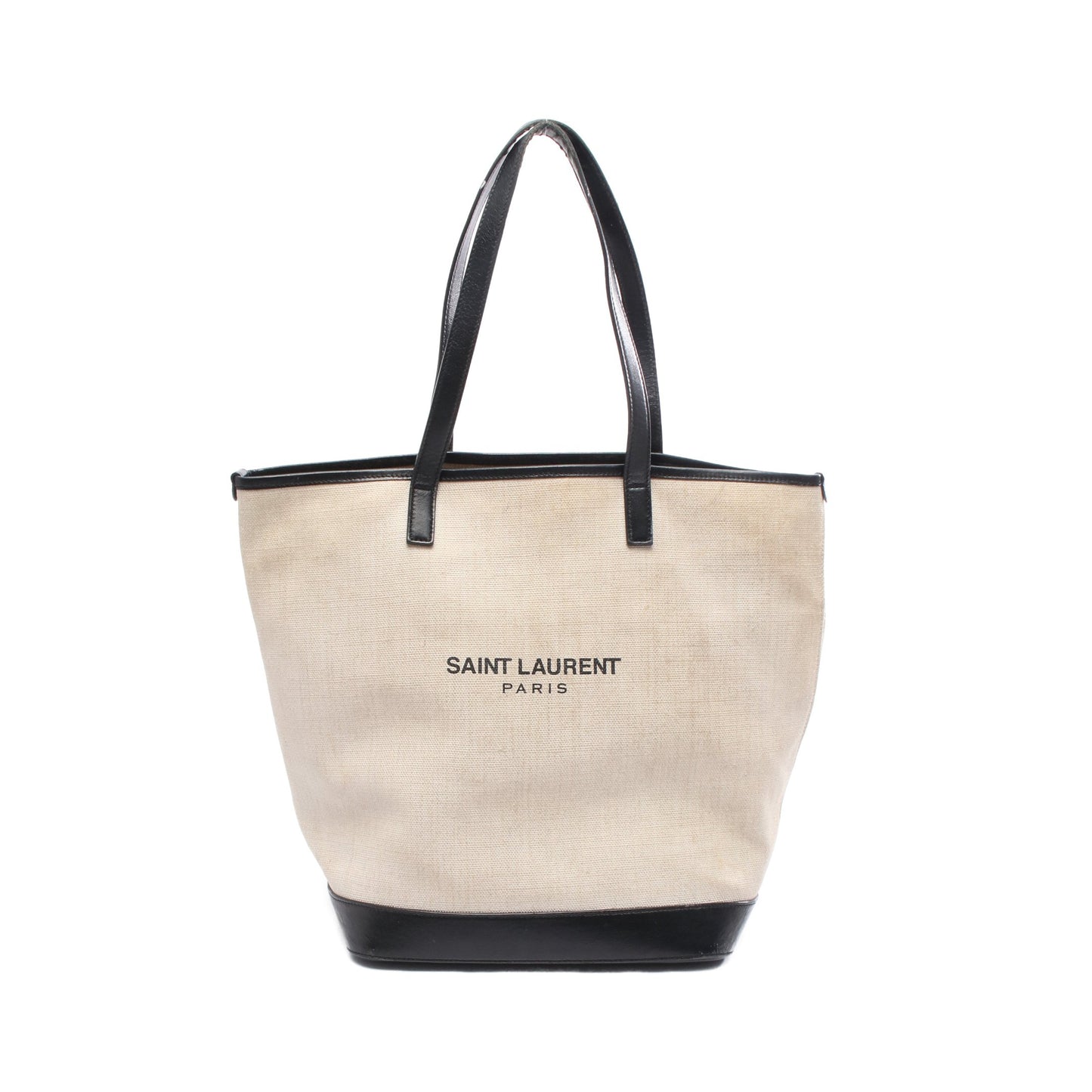 テディ ハンドバッグ トートバッグ キャンバス レザー アイボリー ブラック サンローランパリ バッグ SAINT LAURENT PARIS