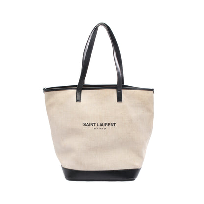 テディ ハンドバッグ トートバッグ キャンバス レザー アイボリー ブラック サンローランパリ バッグ SAINT LAURENT PARIS
