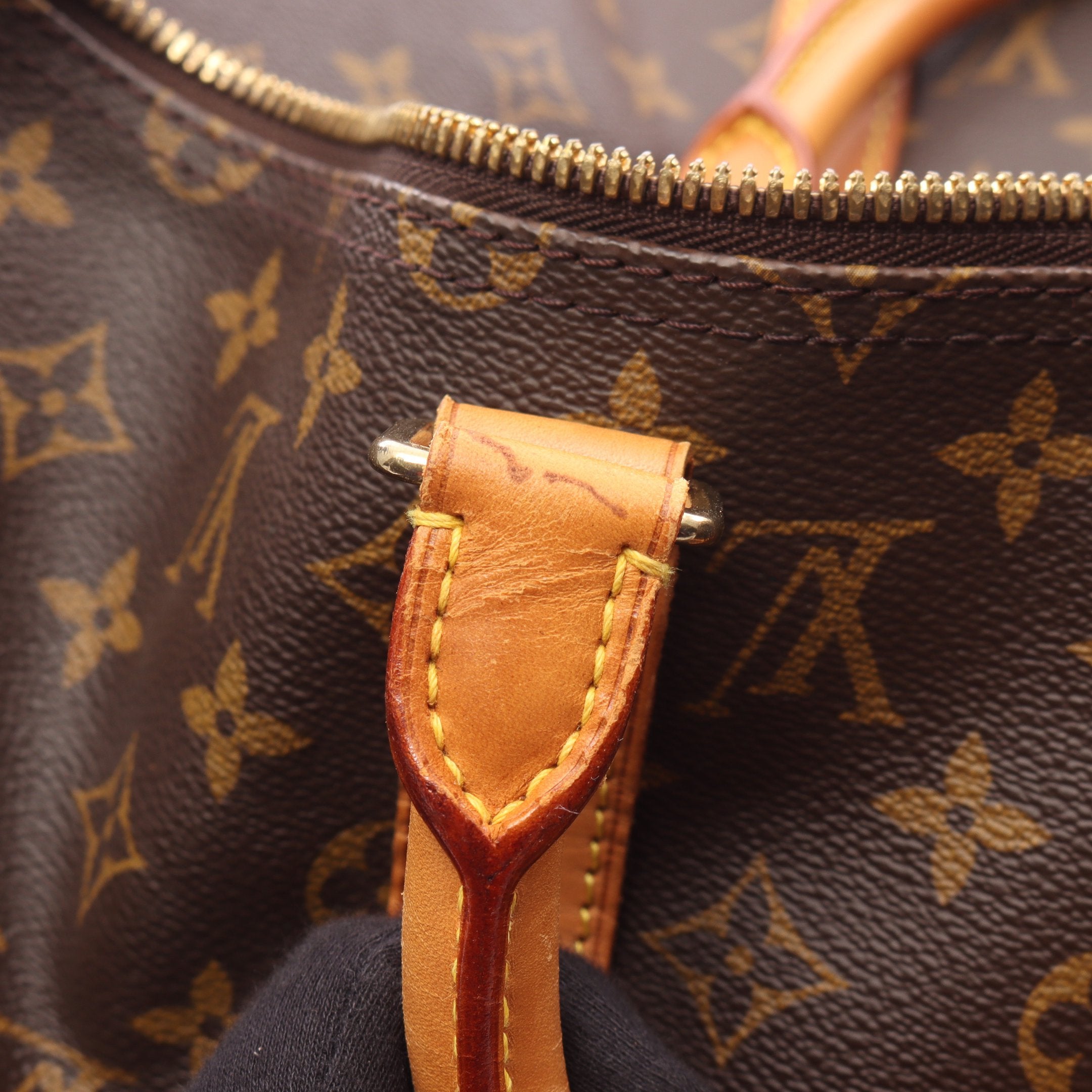 キーポル50 モノグラム ボストンバッグ PVC レザー ブラウン ルイ