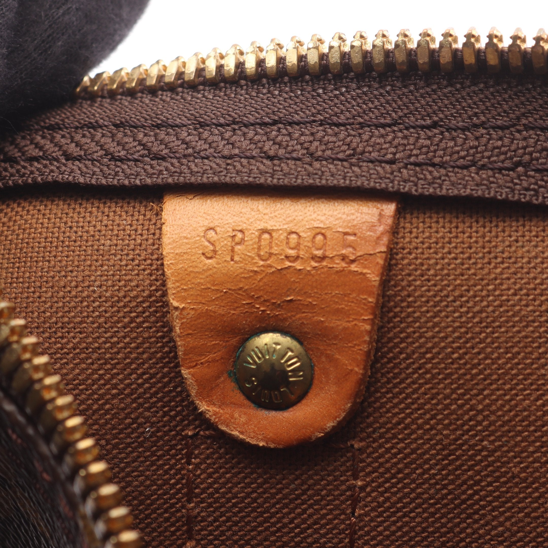 キーポル50 モノグラム ボストンバッグ PVC レザー ブラウン ルイ