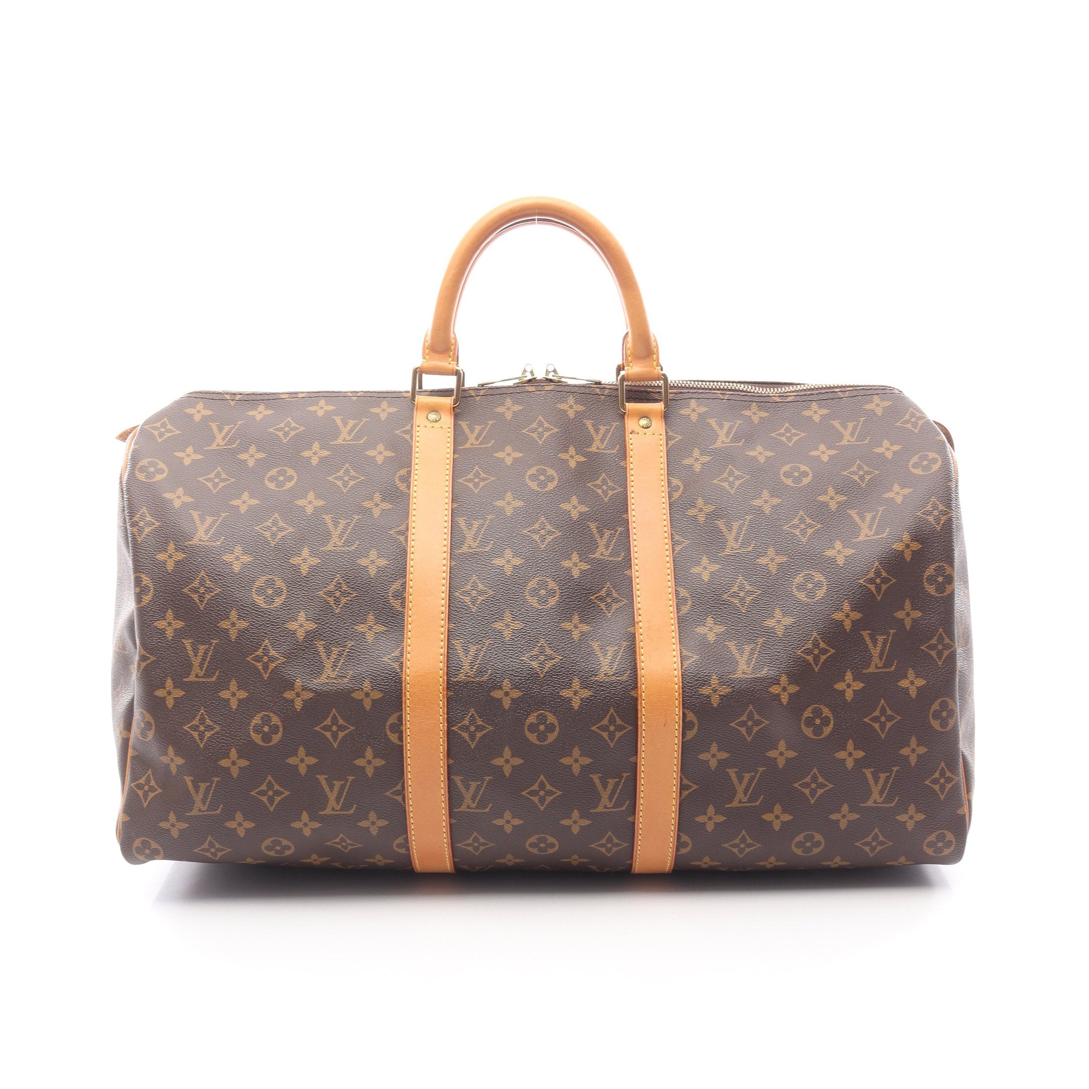 アリウプLouis Vuitton モノグラム キーポル 50 キーポル50 モノグラム ボストンバッグ PVC レザー ブラウン ルイ