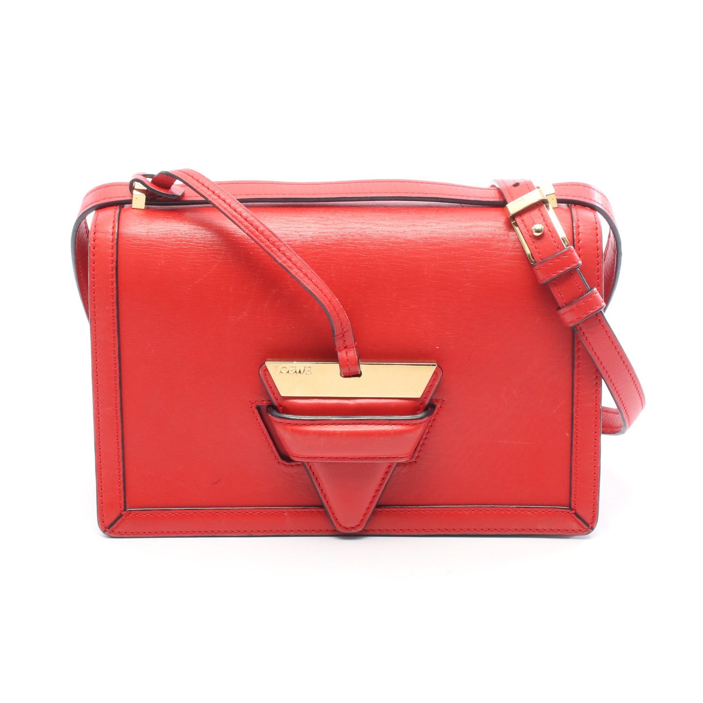 バルセロナ ショルダーバッグ レザー レッド ロエベ バッグ LOEWE