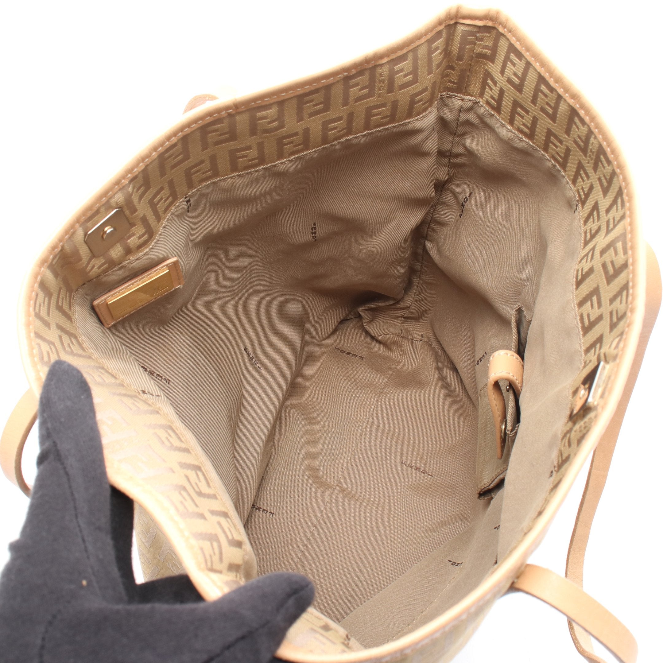 ズッキーノ ハンドバッグ トートバッグ キャンバス レザー ベージュ