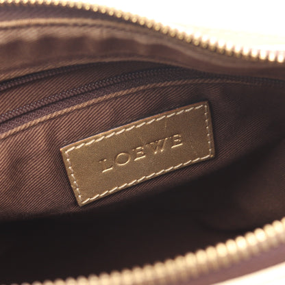 リピートアナグラム ショルダーバッグ PVC レザー オフホワイト ゴールド ロエベ バッグ LOEWE